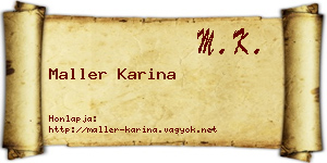 Maller Karina névjegykártya